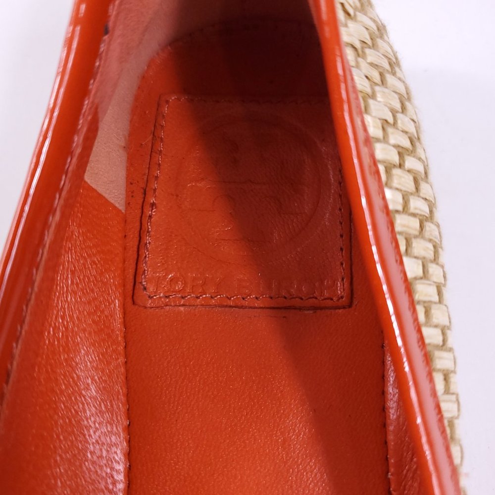 Tory Burch Orange Beige Knit Flats - Picture 7 of 7